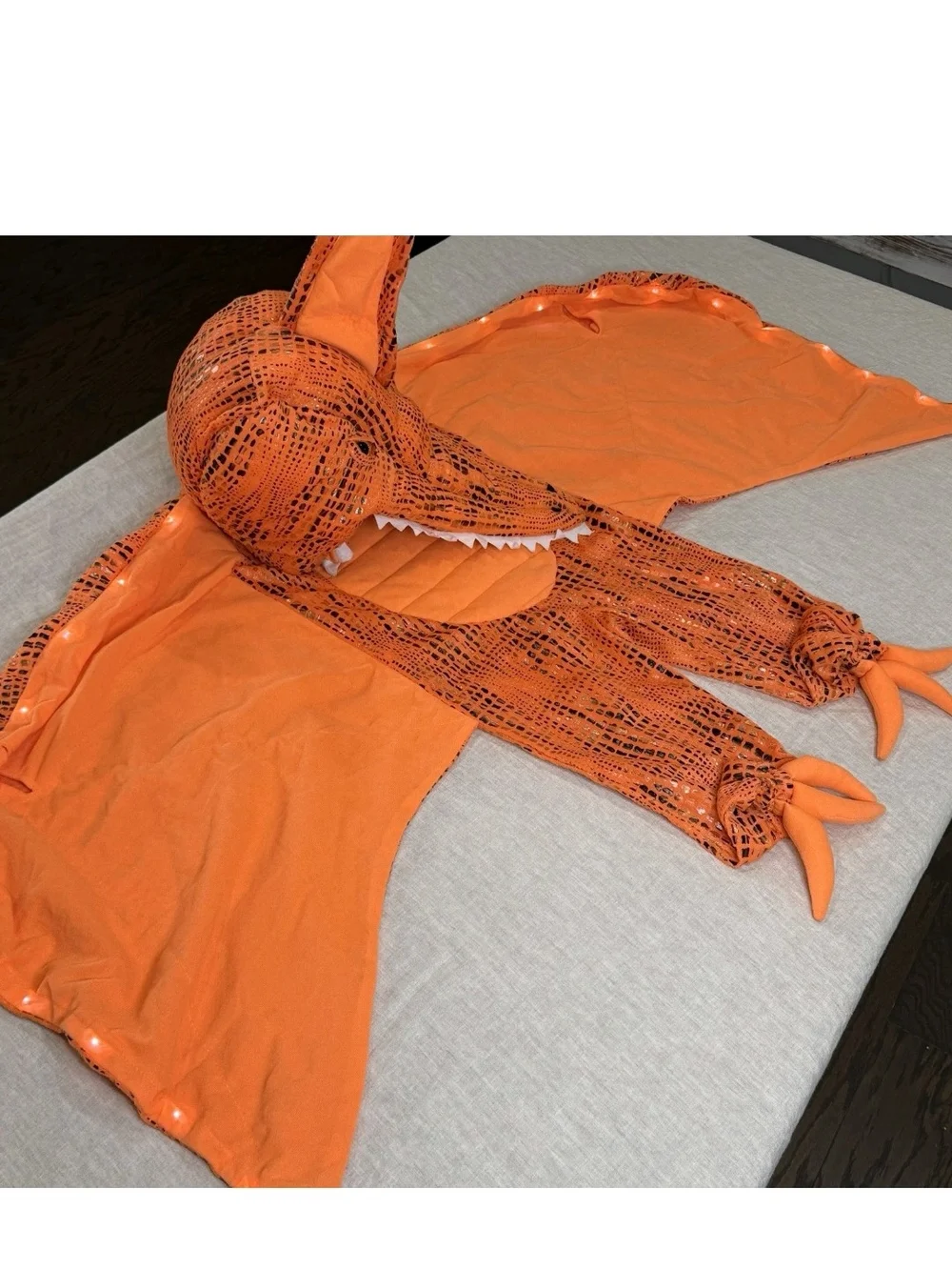 Pottery Barn Kids Orange Pterodactyl Costume Jumpsuit & Head Included Boys 4-6